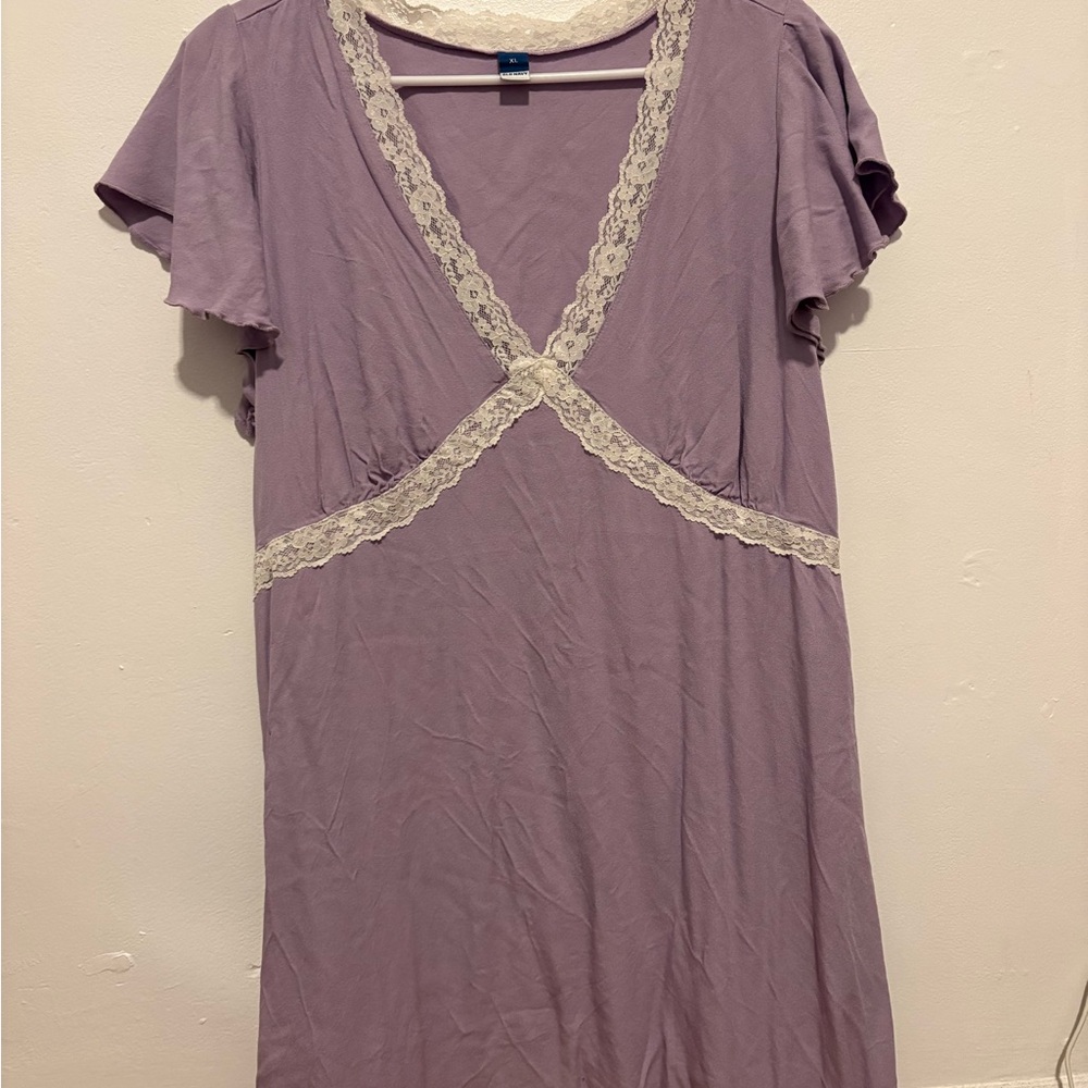 Old Navy Purple Lace Trim Mini Dress